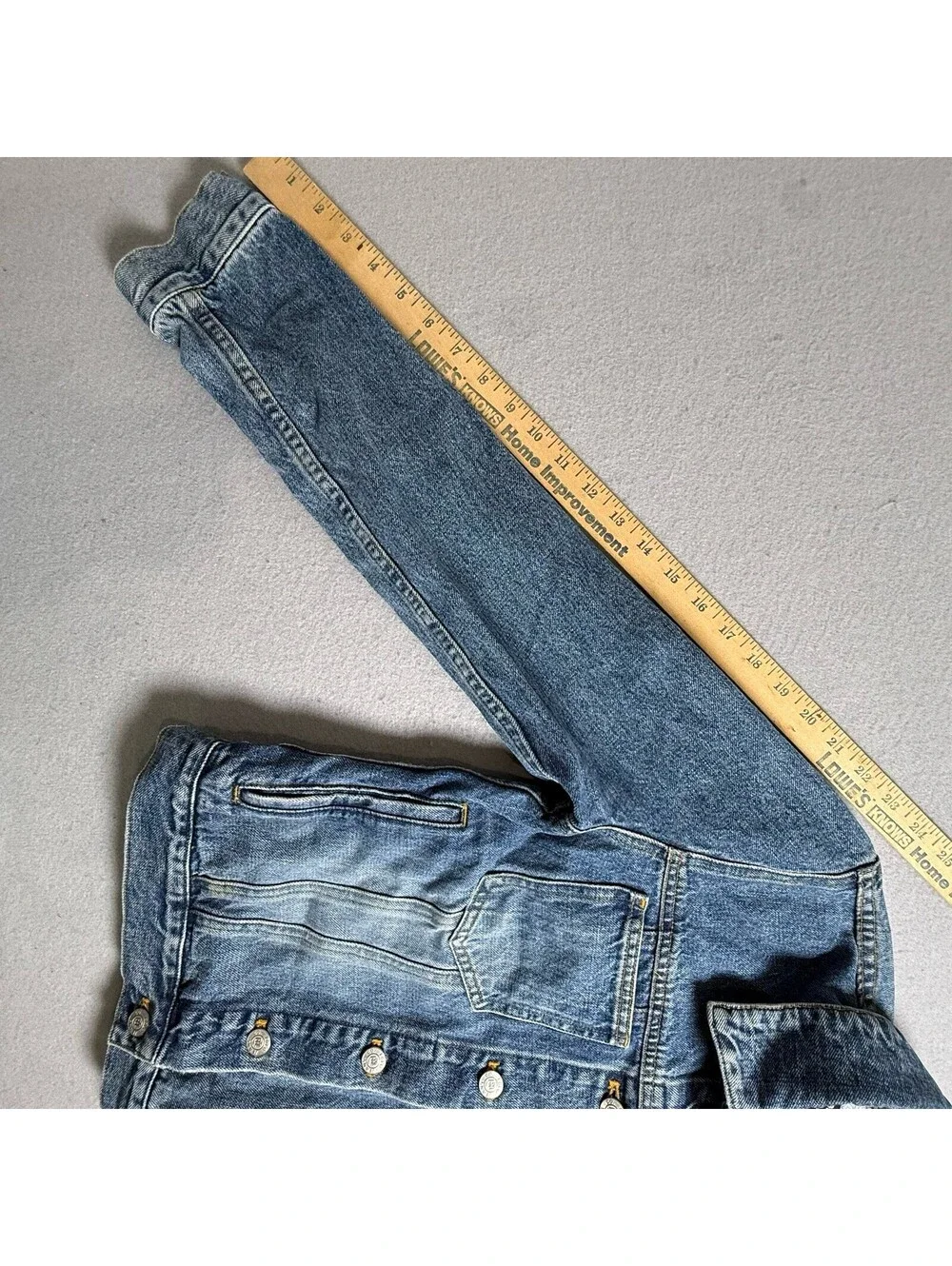 Polo Ralph Lauren Denim Jacket Flag Jeans Co. M Distressed USA American Patch